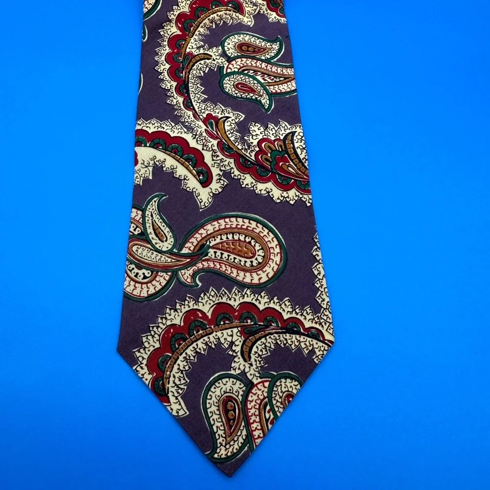 Vintage Polo by Ralph Lauren Tie Men's Purple Paisley Print 100% Silk‎ Classic